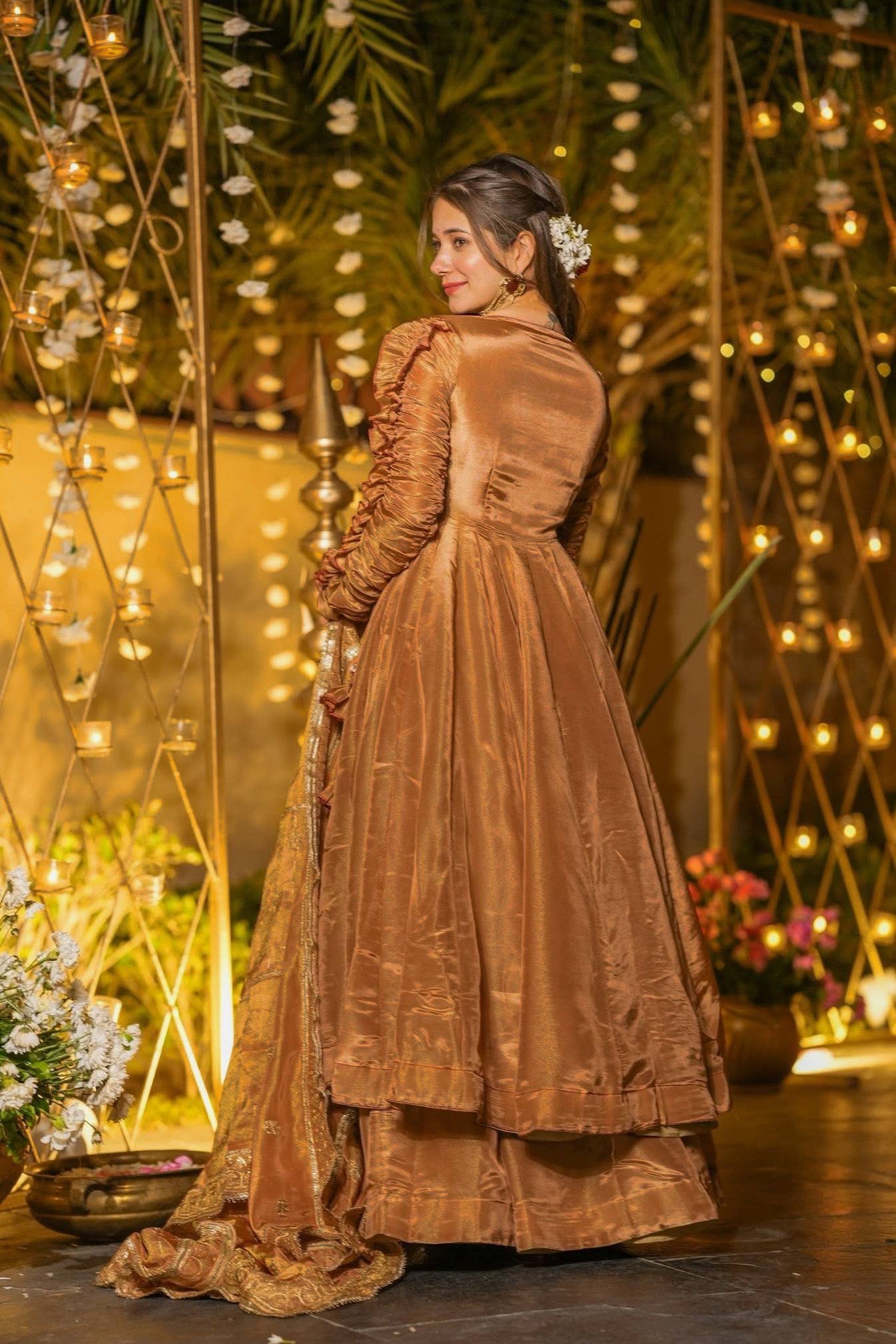 Urban Russet Luminous Flared Anarkali